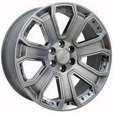22" Hyper Black Chrome Inserts wheel replacement for Chevy C2500 1988-2000. Replica Rim 9489931